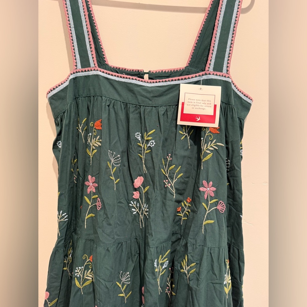 Mi Golondrina Lila Verde Arroyo long embroidered tiered dress size large NWT! - Picture 11 of 12